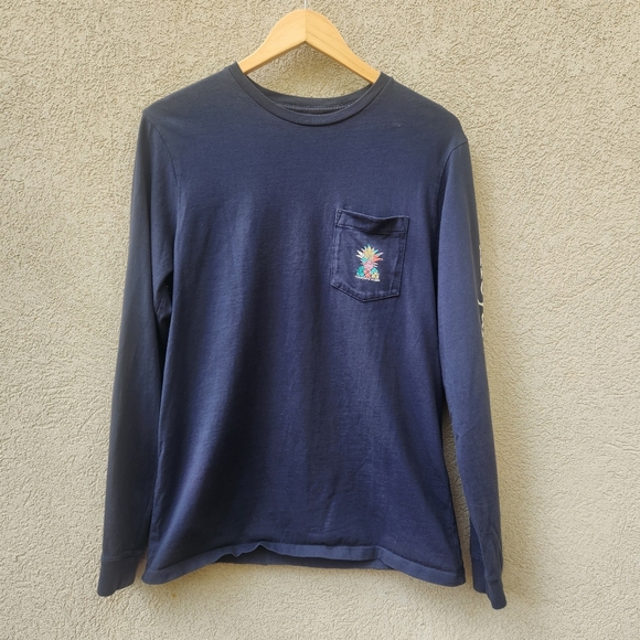 VINEYARD VINES Shirt Small Blue Pineapple Spellout Long Sleeve - Picture 2 of 11